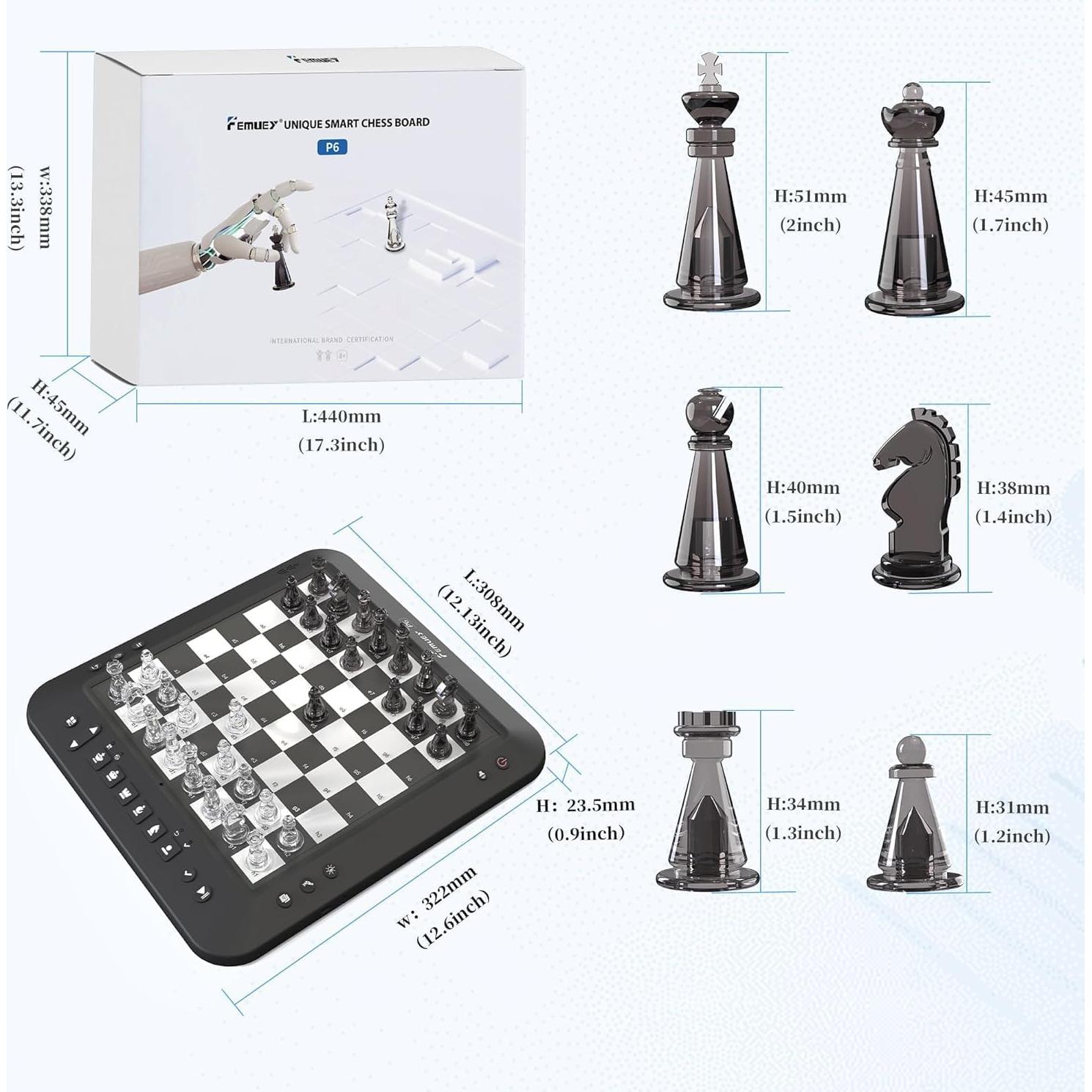 Juego de Ajedrez Electrónico Femuey P6 con Luz LED y Sensor