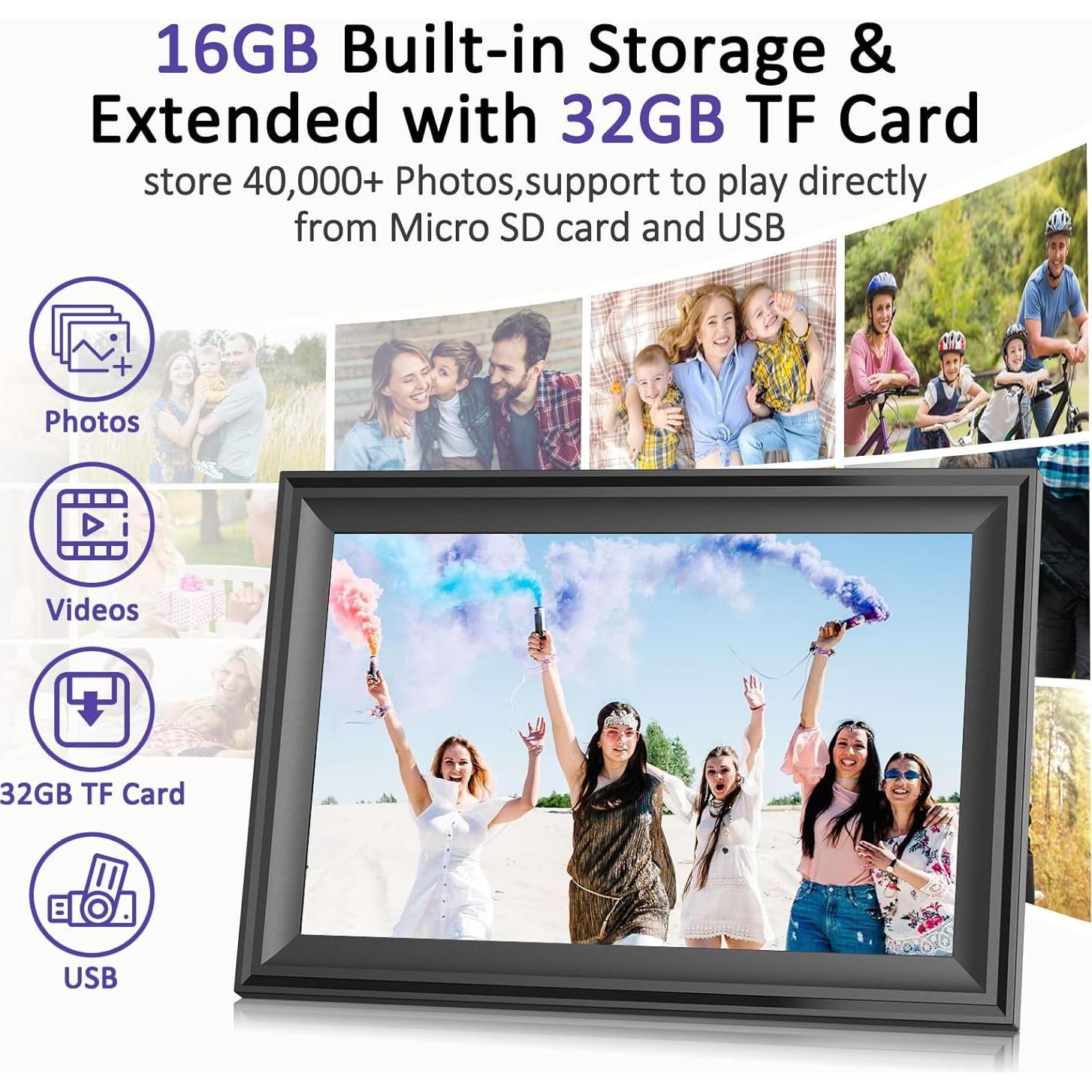 Marco de Fotos Digital WiFi 10.1" ThankViP Pantalla HD 16GB