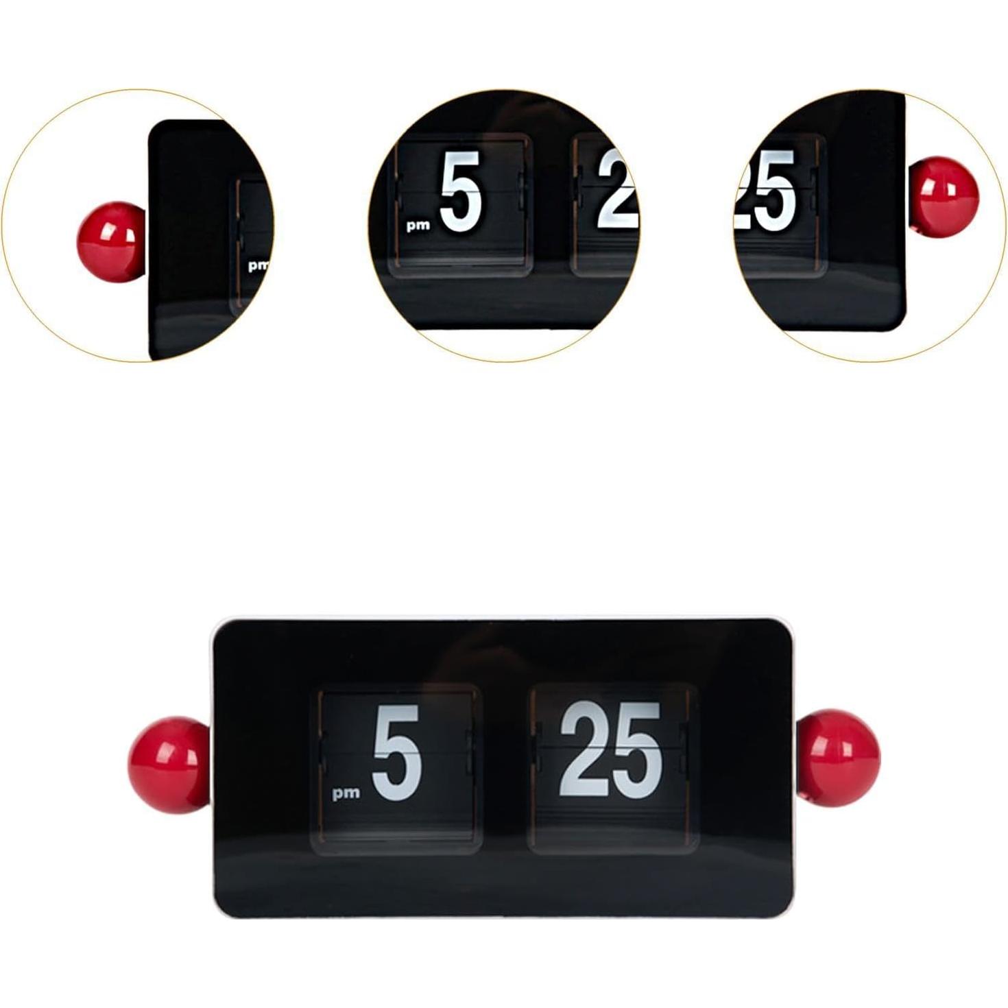 Reloj de Mesa Digital Auto Flip Genérico Negro Rojo 24.99x8x11.99 cm