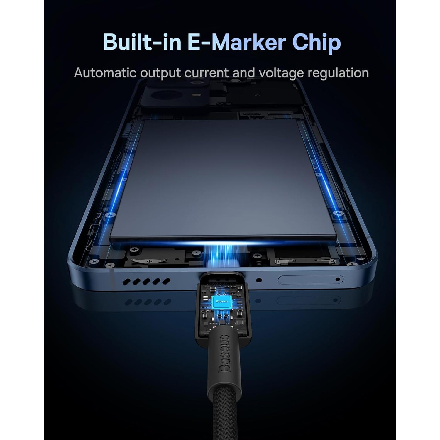 Cable USB C Baseus 100W 2m Trenzado Negro 2 Pack