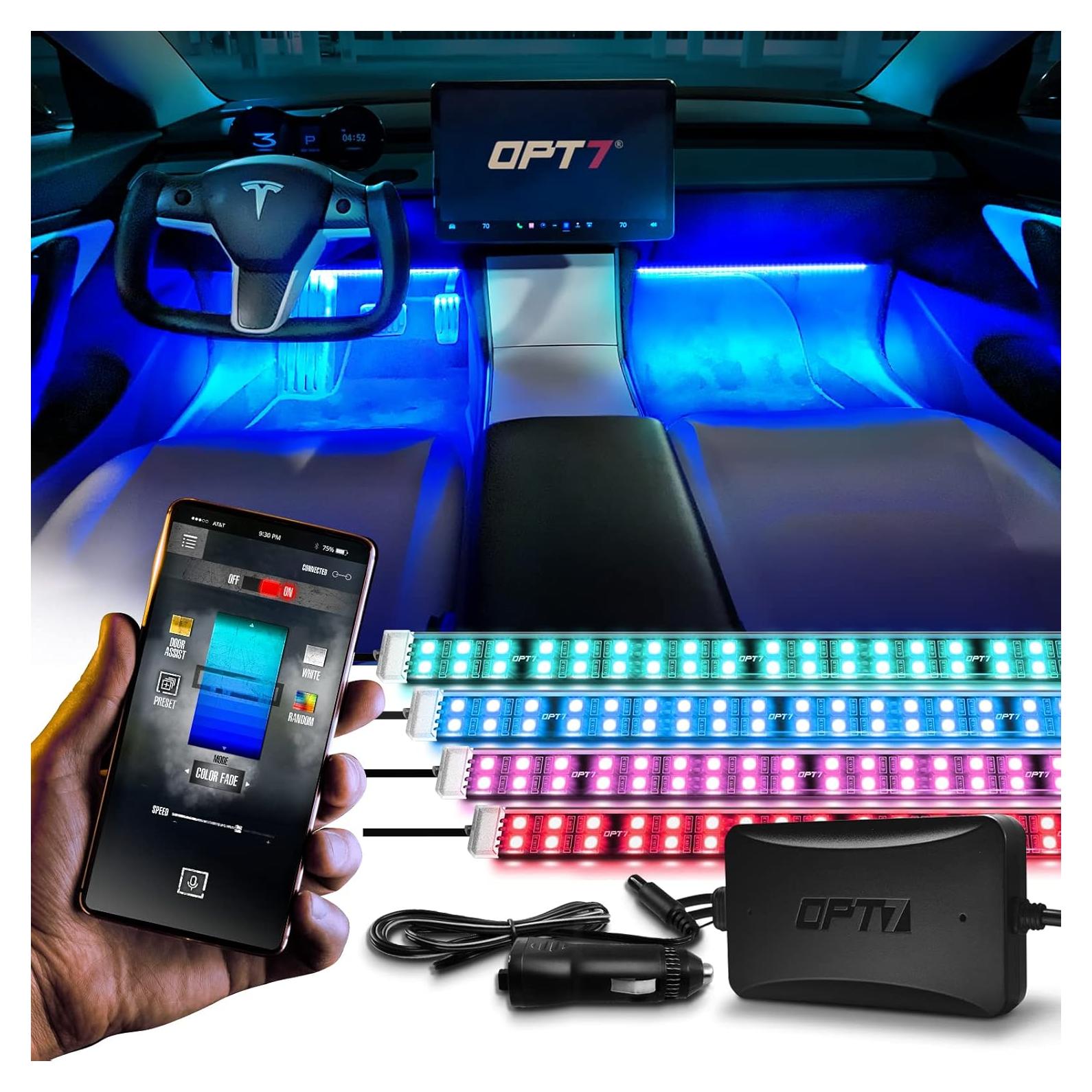 Luces LED de Interior OPT7 Aura Pro 4PC RGB Doble Fila