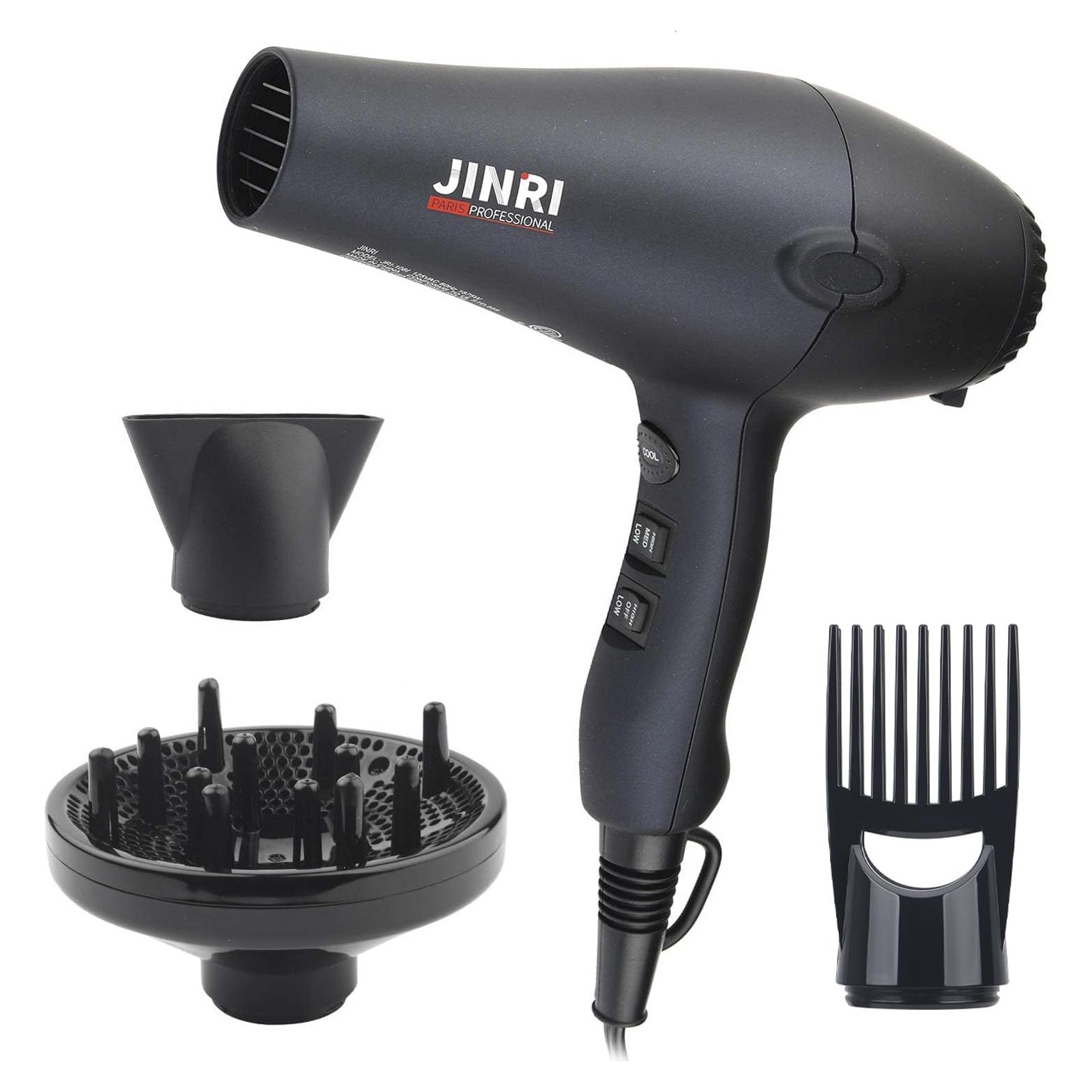 Secador de pelo JINRI 1875W profesional iónico con difusor