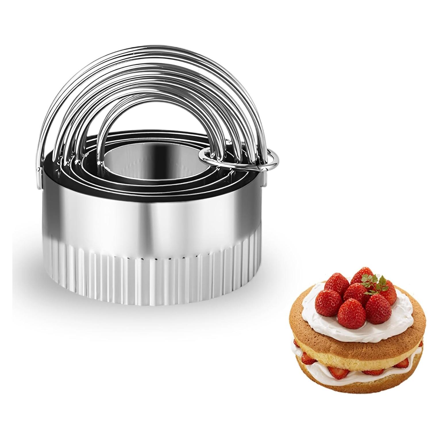 Juego de Cortadores de Galletas Redondos Kofebe 5 Piezas Acero Inoxidable