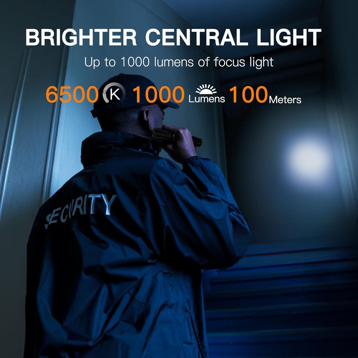 Linterna Recargable Táctica KunHe F15-1 LED 1000 Lúmenes IPX7