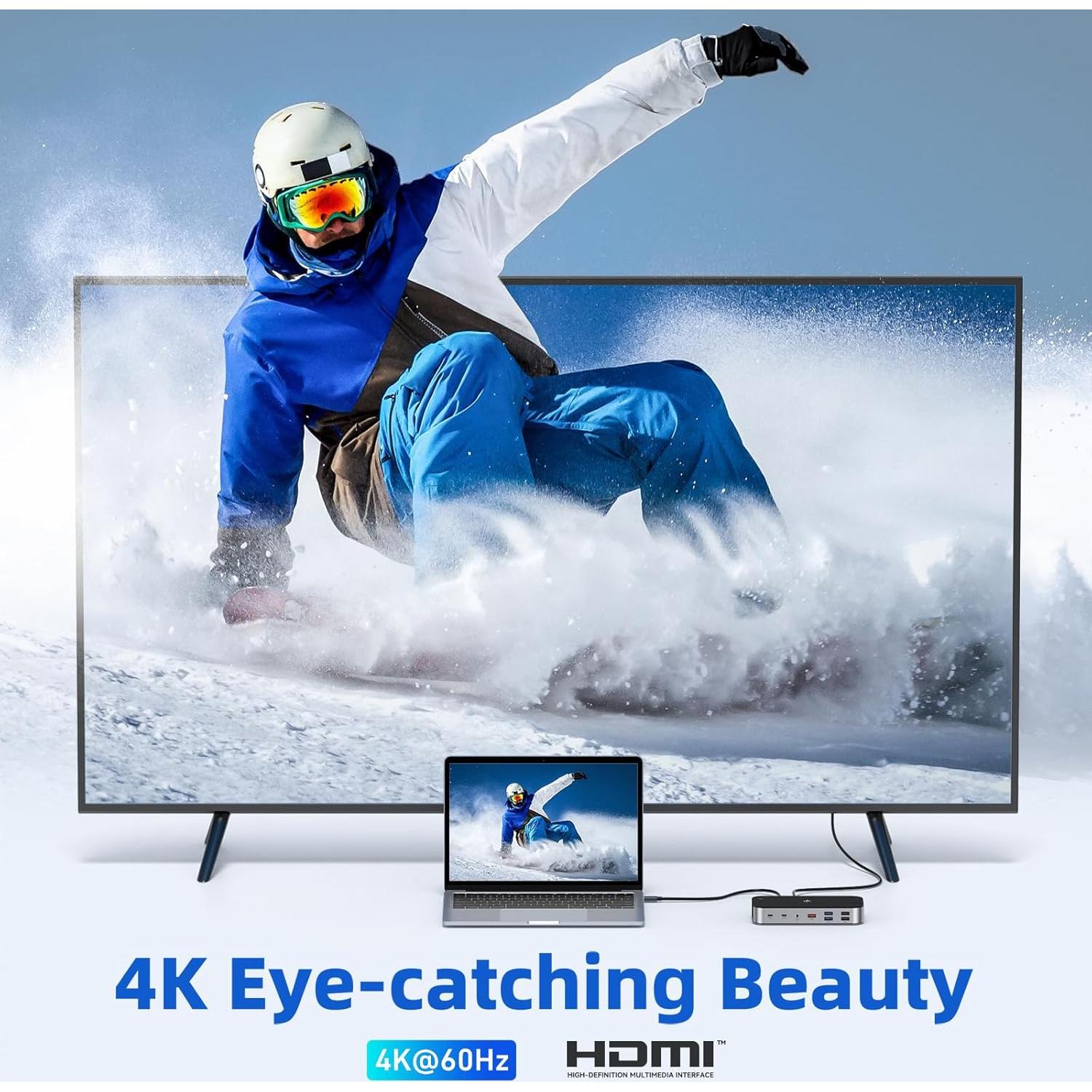 Estación de Acoplamiento USB C 16 en 1 LIONWEI con 3 HDMI 4K