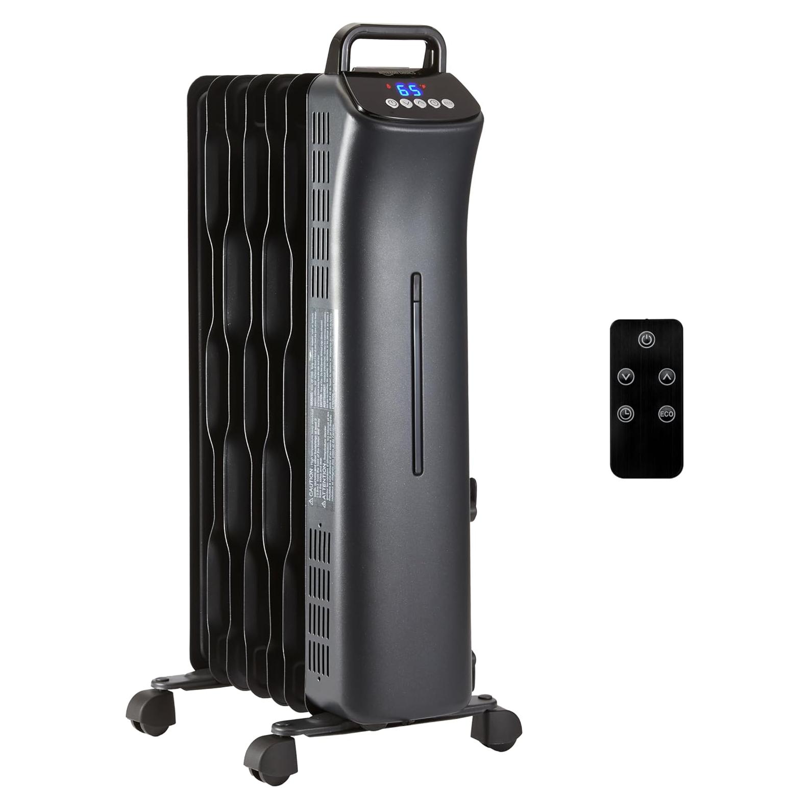 Calefactor Radiante Portátil Amazon Basics 1500W con Control Remoto