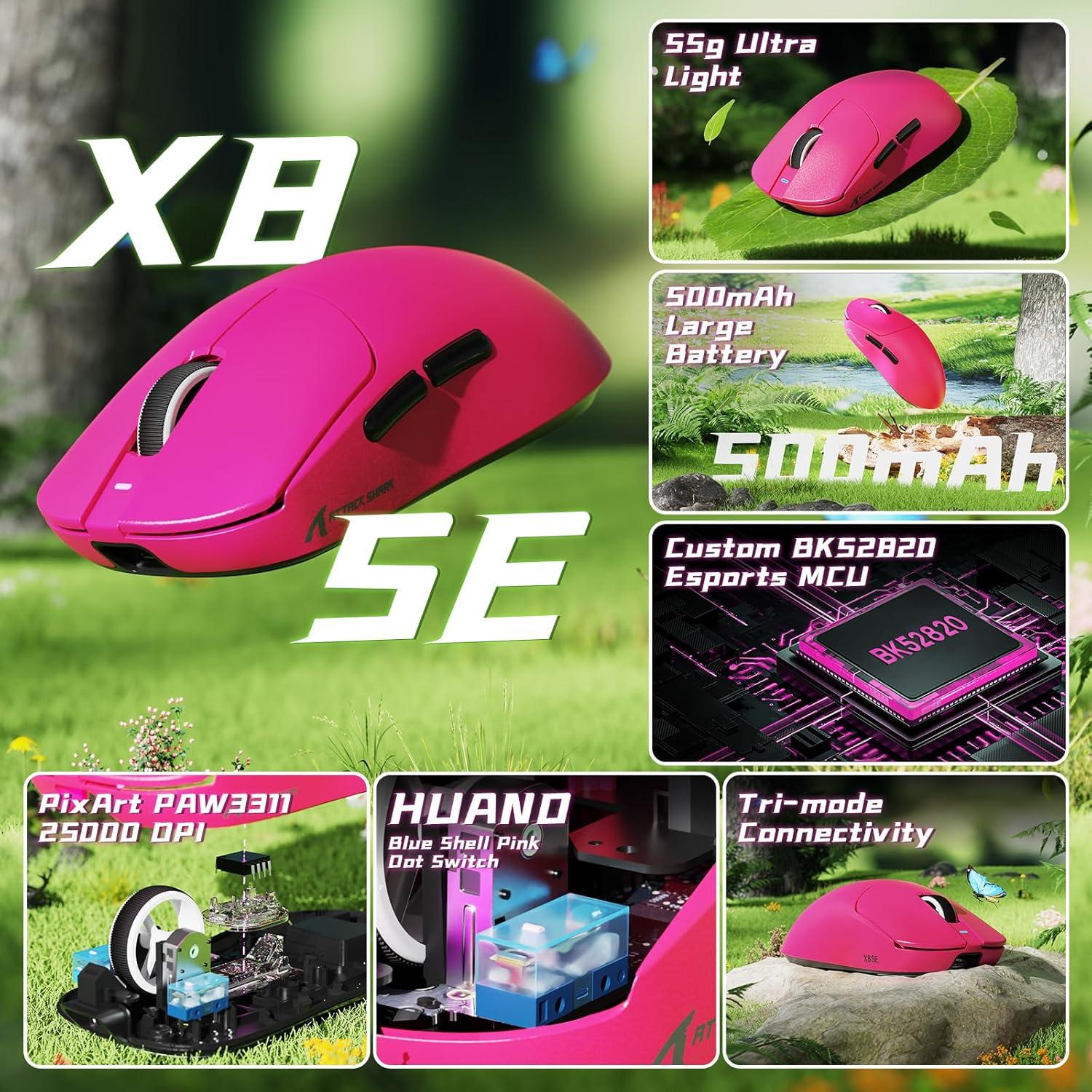 Ratón Gaming Inalámbrico ATTACK SHARK X8 SE 25000 DPI