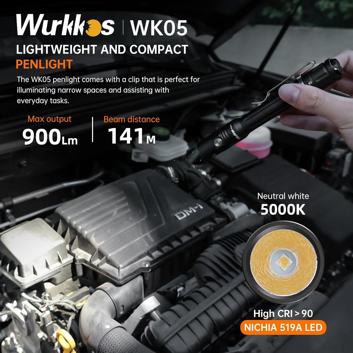 Linterna de Pluma Wurkkos WK05 LED 900 Lúmenes IP68