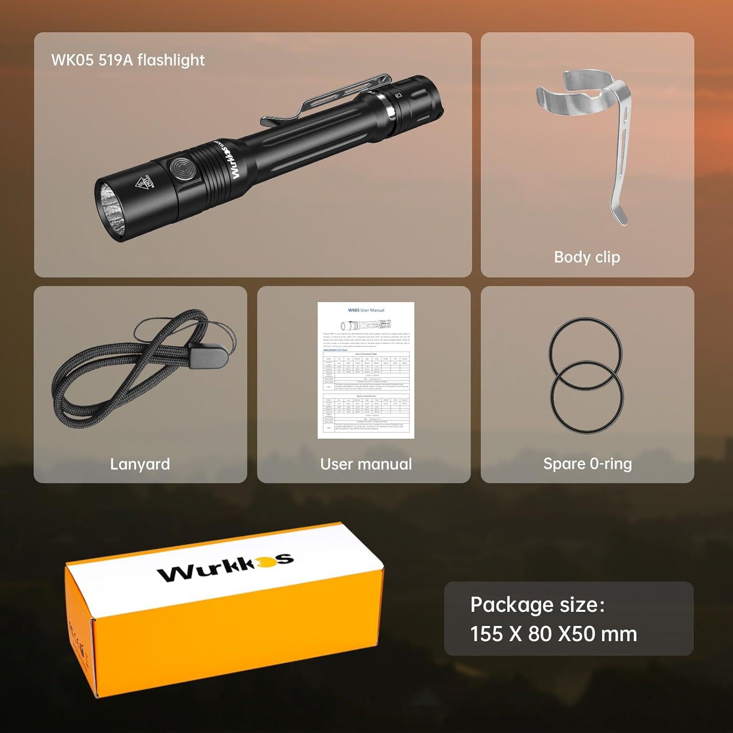 Linterna de Pluma Wurkkos WK05 LED 900 Lúmenes IP68