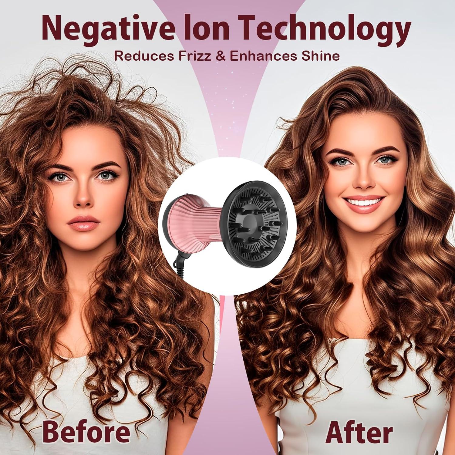 Secador de Pelo con Difusor WUFAYHD 2 en 1 Profesional 0.69kg