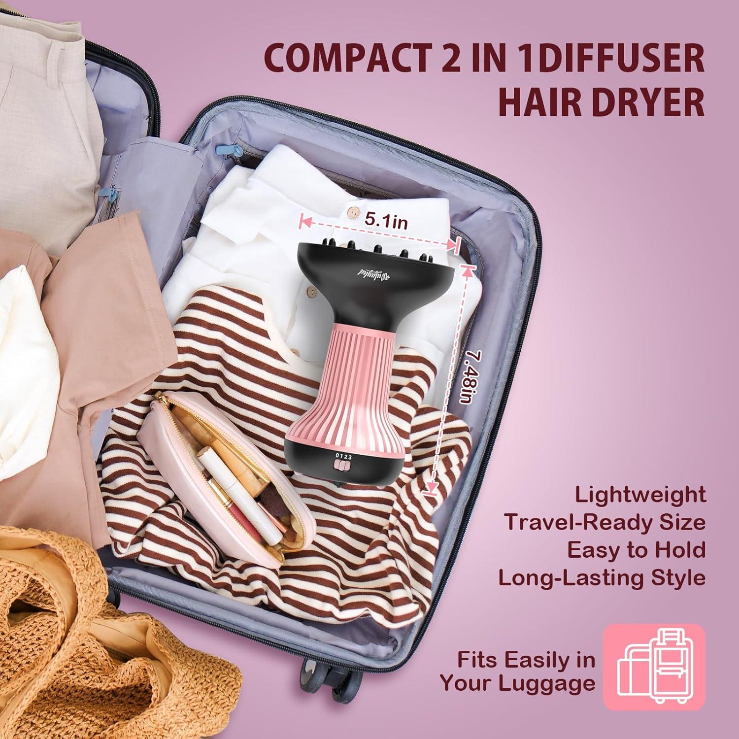 Secador de Pelo con Difusor WUFAYHD 2 en 1 Profesional 0.69kg