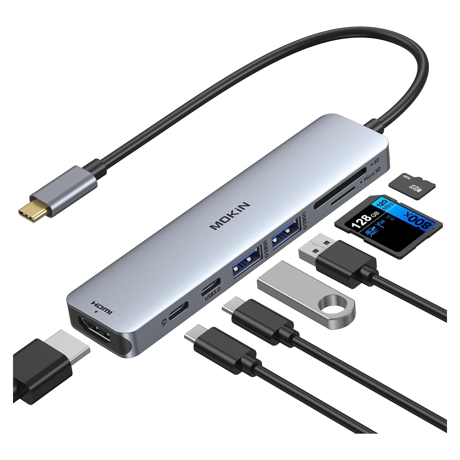 Adaptador MOKiN USB C Hub 7 en 1 HDMI 4K para MacBook Pro/Air