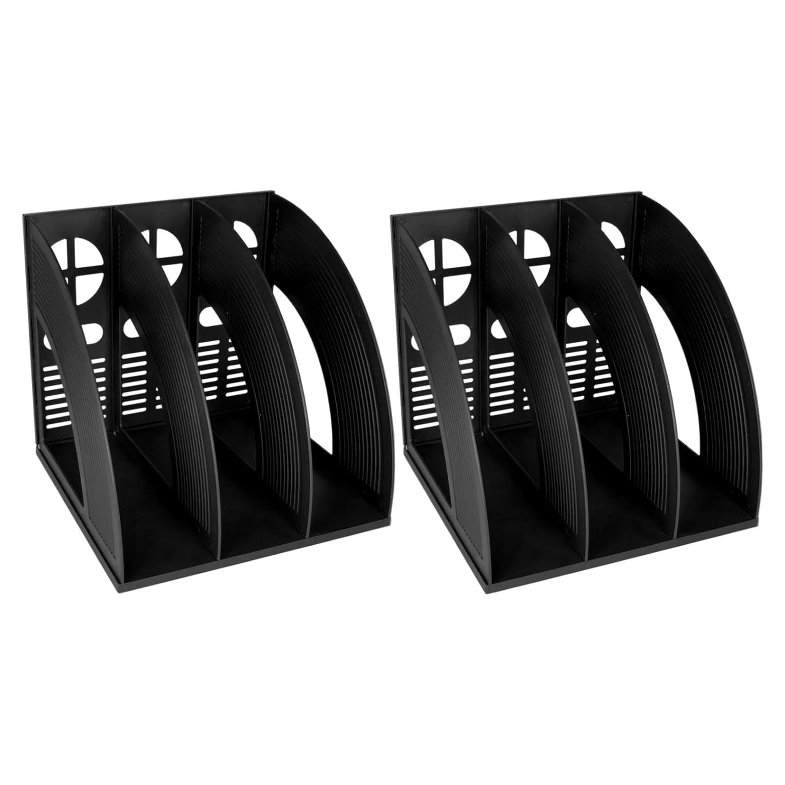 Soporte de Revistas SAYEEC 2 Pcs Negro 3 Secciones Plástico