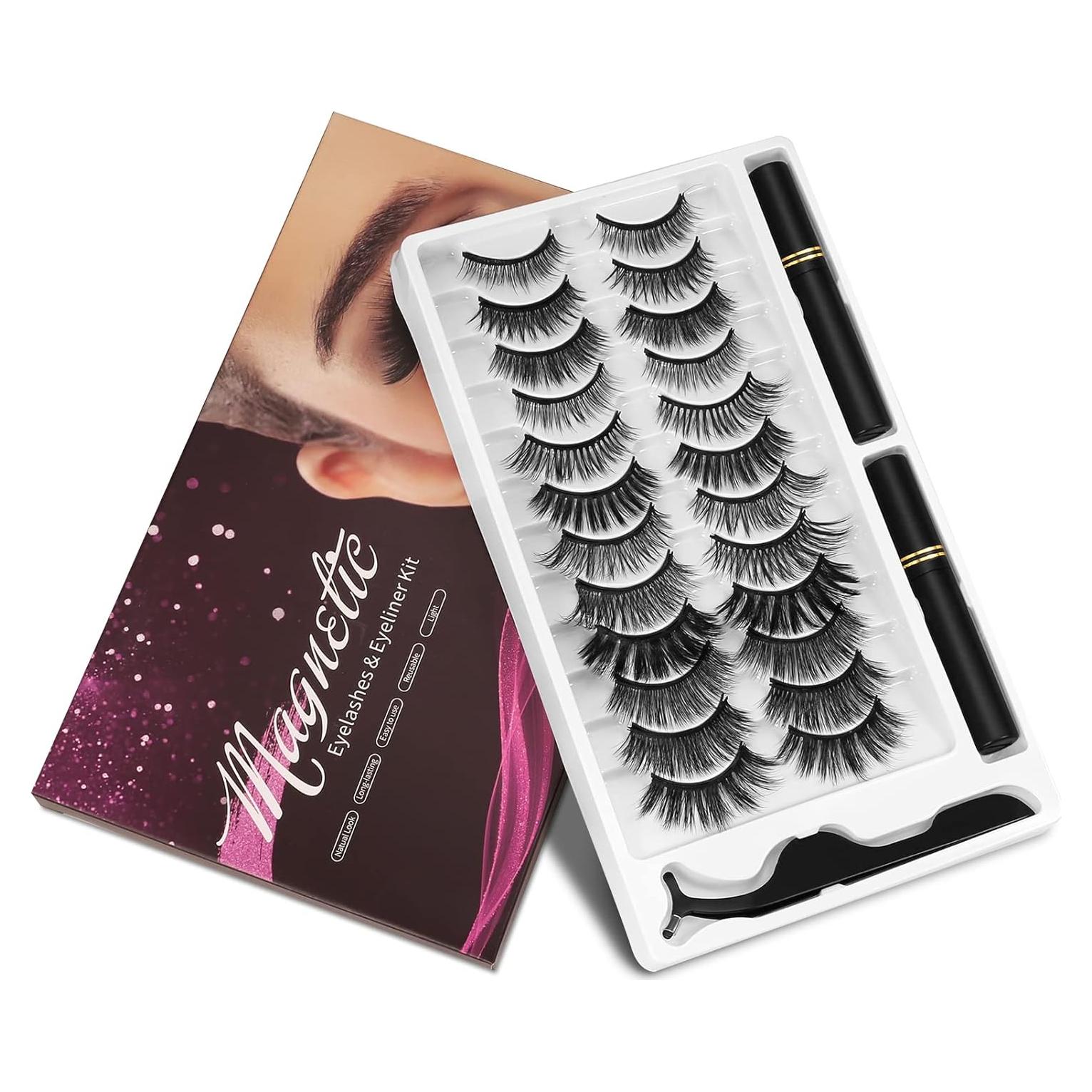 Kit de Pestañas Magnéticas KATGE - 12 Pares Reutilizables 3D