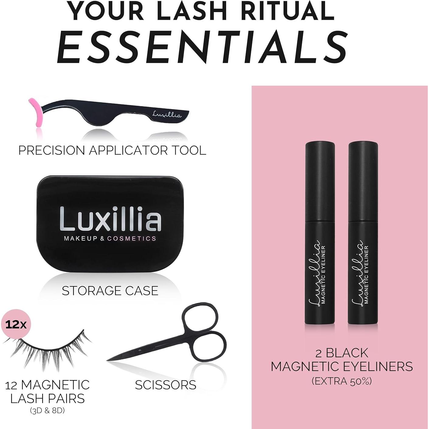 Juego de Pestañas Magnéticas Luxillia 16 Piezas con Delineador