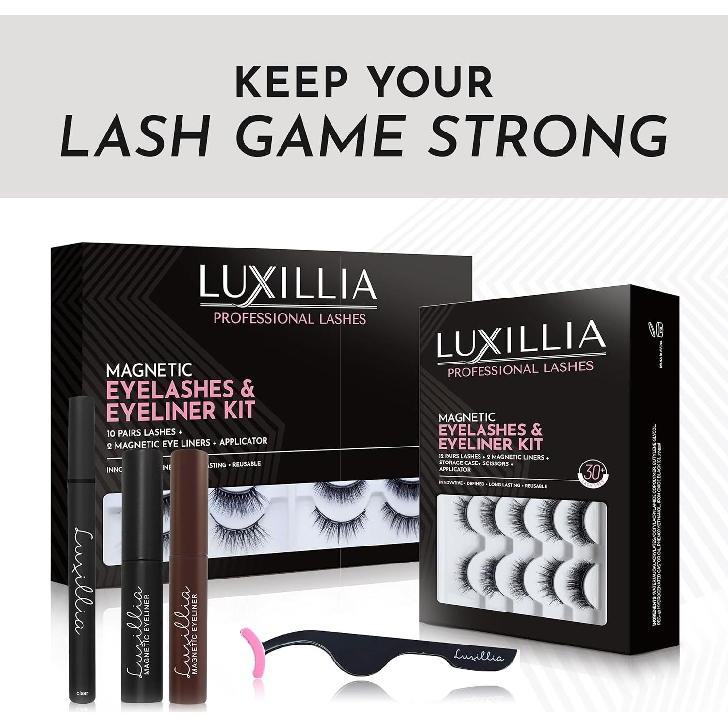 Juego de Pestañas Magnéticas Luxillia 16 Piezas con Delineador