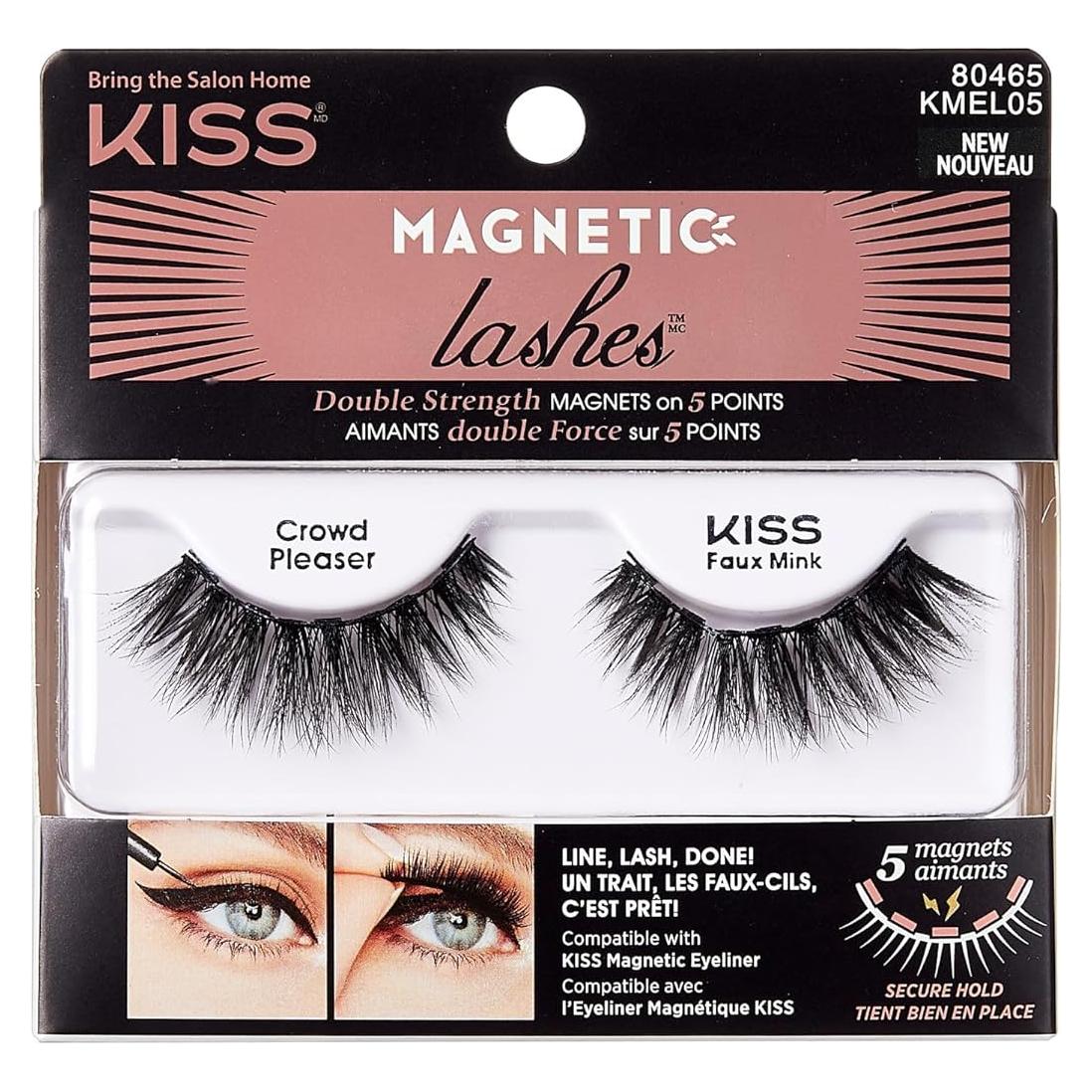 Pestañas Magnéticas KISS Atractivo de Multitudes 1 Par Negro
