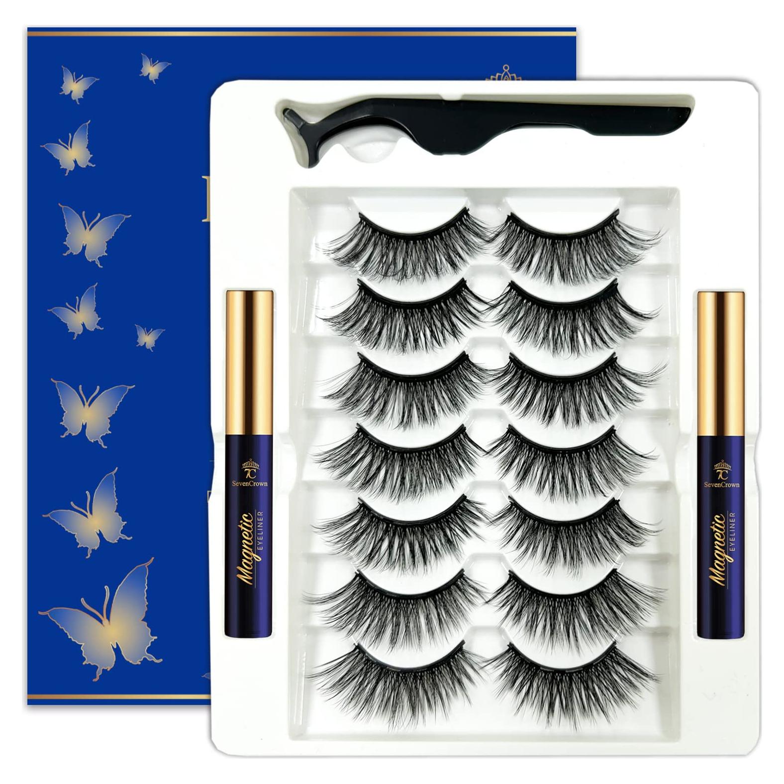 Kit de Pestañas Magnéticas 3D SevenCrown - 7 Pares Reutilizables