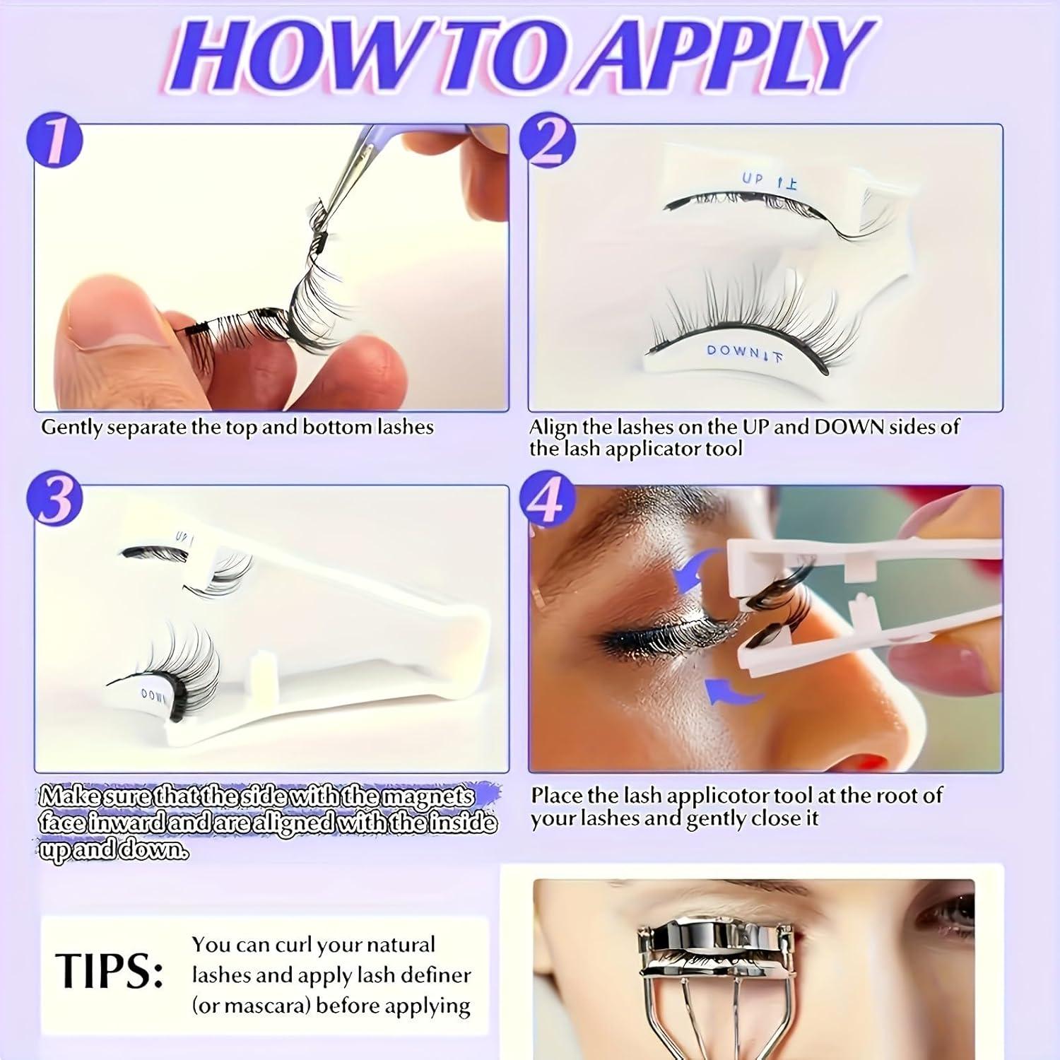 Kit de Pestañas Magnéticas Reutilizables BYETOCE - 4 Pares