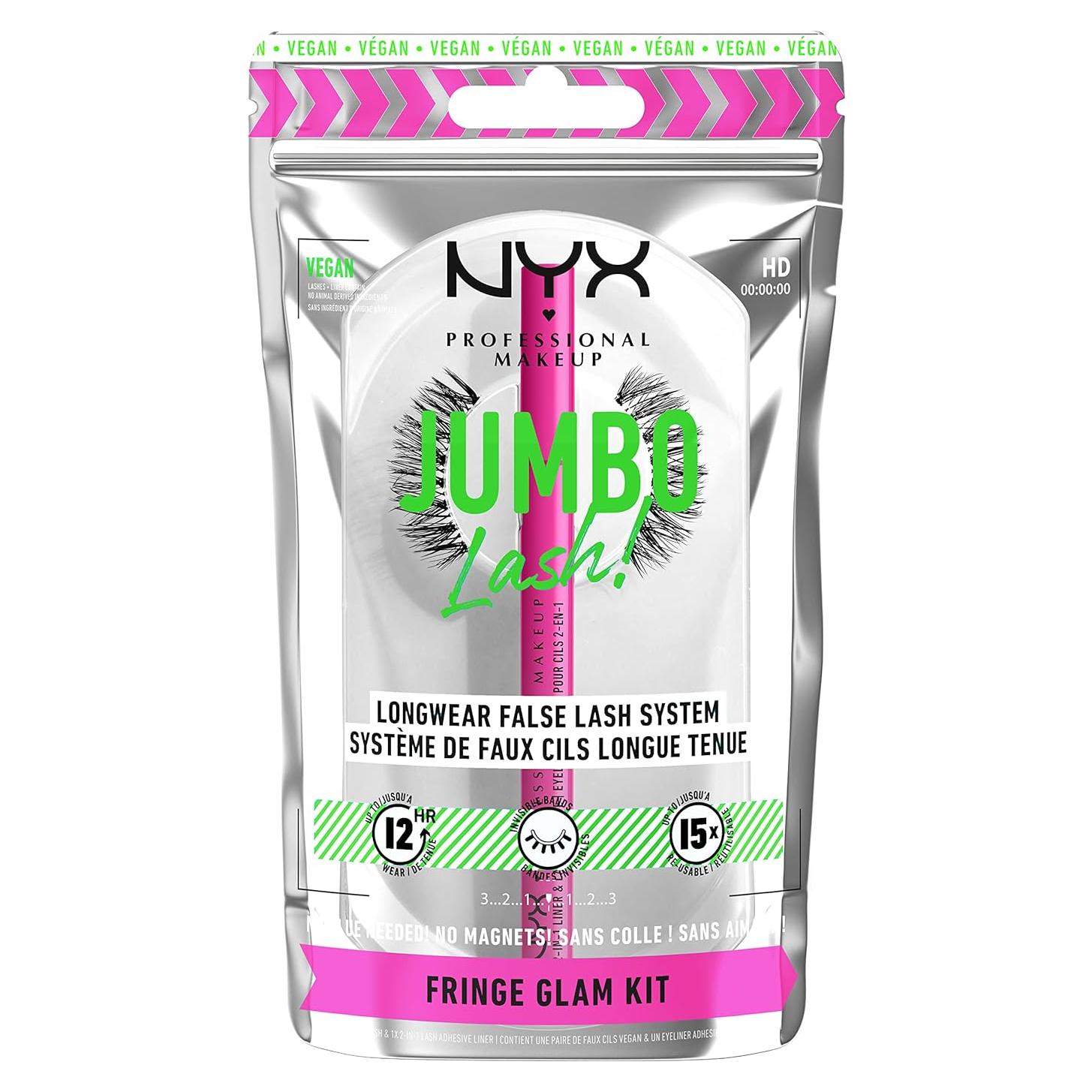 Kit de Pestañas Postizas Veganas NYX Jumbo Lash! Fringe Glam