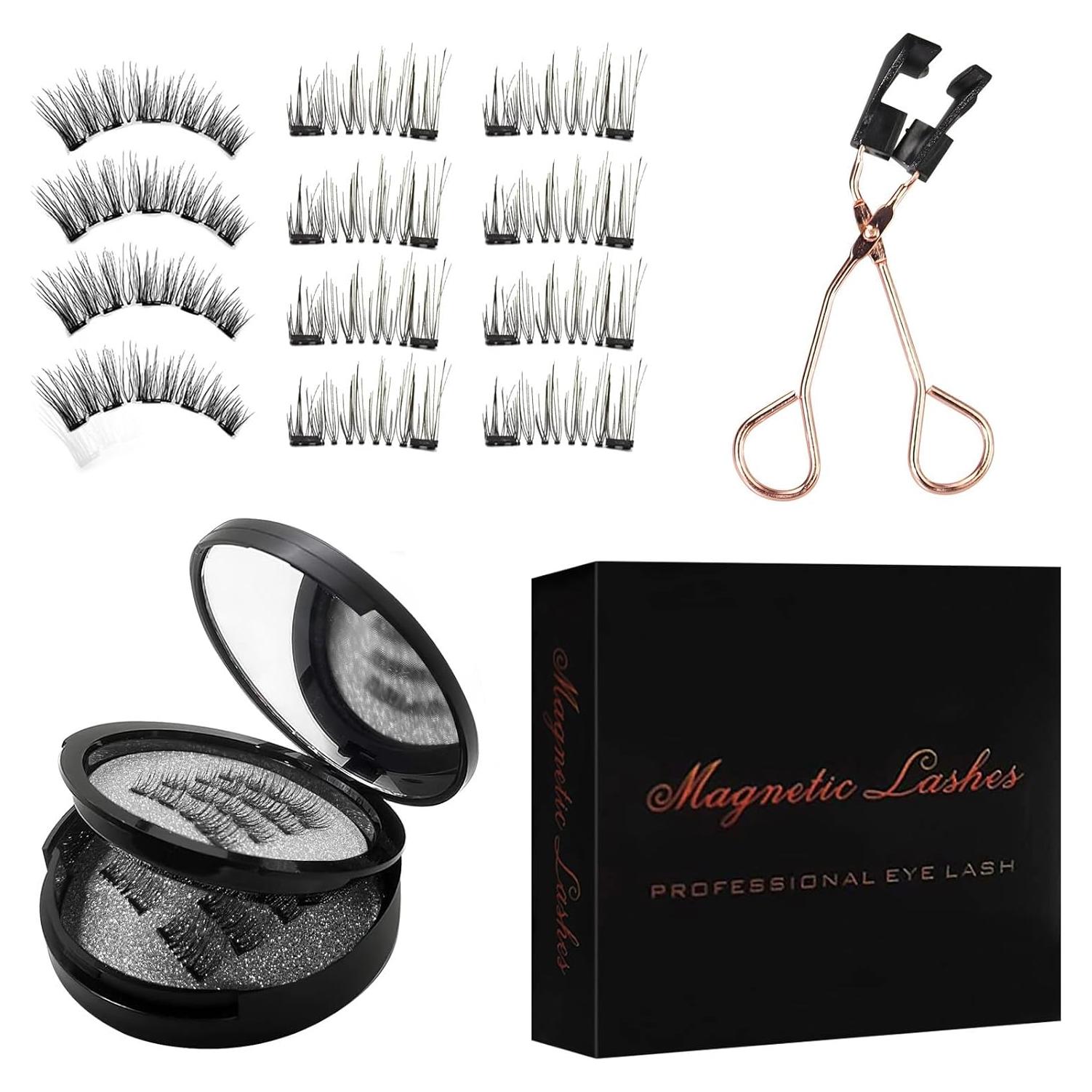 Pestañas Magnéticas Reutilizables Genérico - 4 Pares a Prueba de Agua