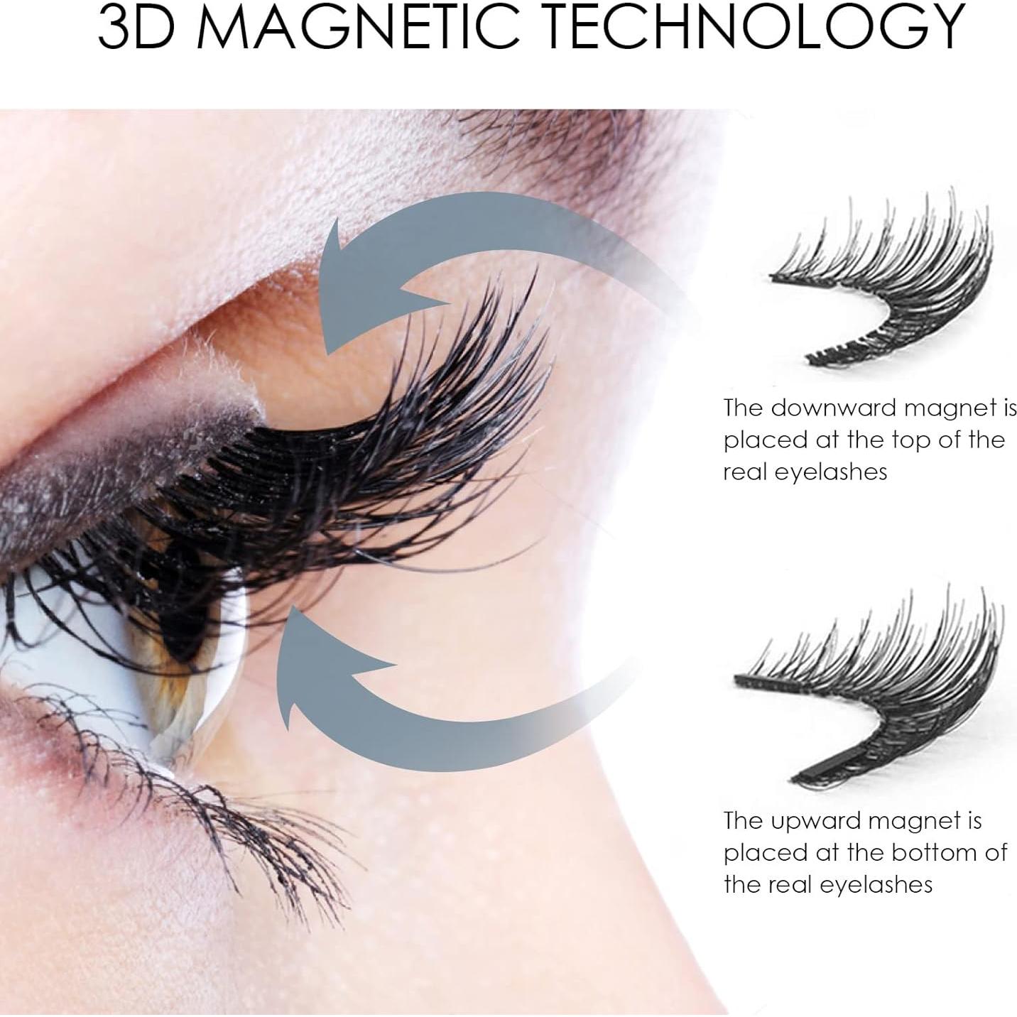Pestañas Magnéticas Reutilizables Genérico - 4 Pares a Prueba de Agua