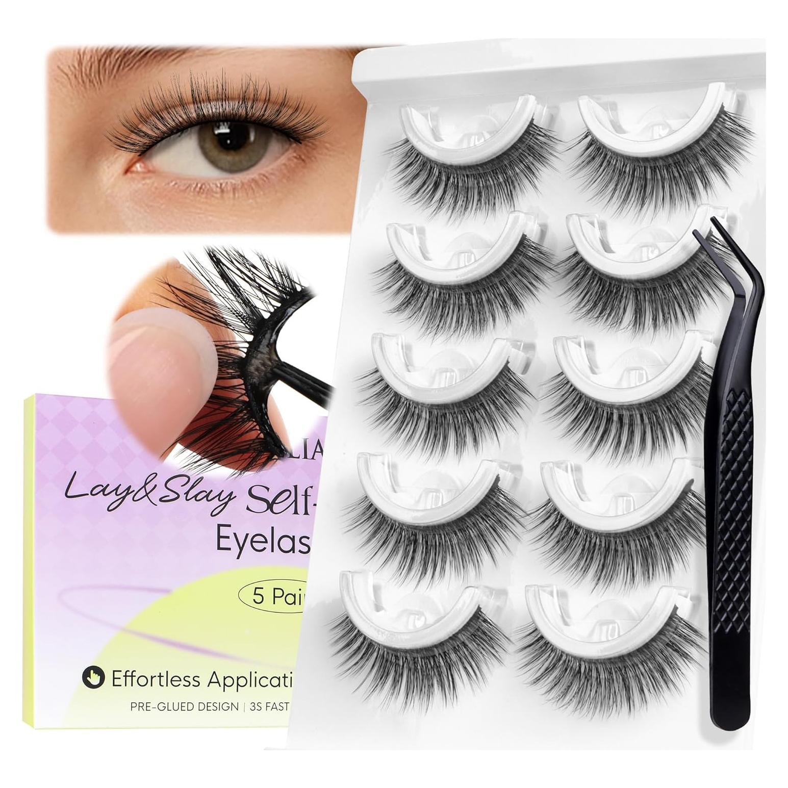 Pestañas Postizas Autoadhesivas BEYELIAN Wispy 5 Pares