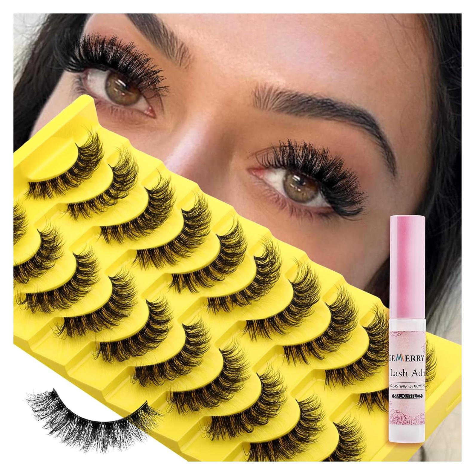 Kit de Pestañas Postizas GEMERRY A05 - 10 Pares + Pegamento 5ml