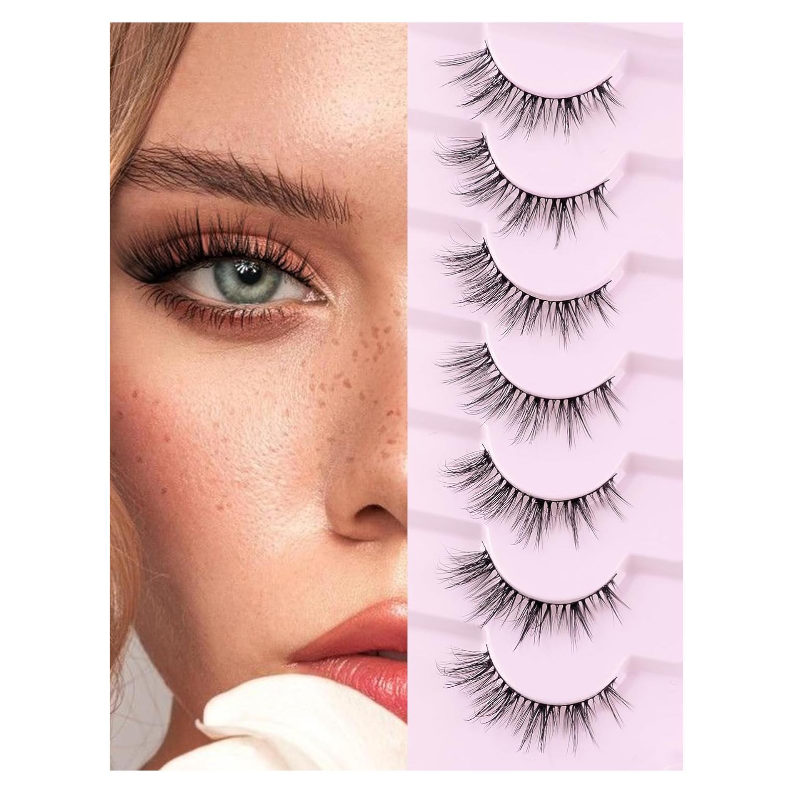 Pestañas de Ojo de Gato Siligli 15mm Wispy Naturales 7 Paquetes