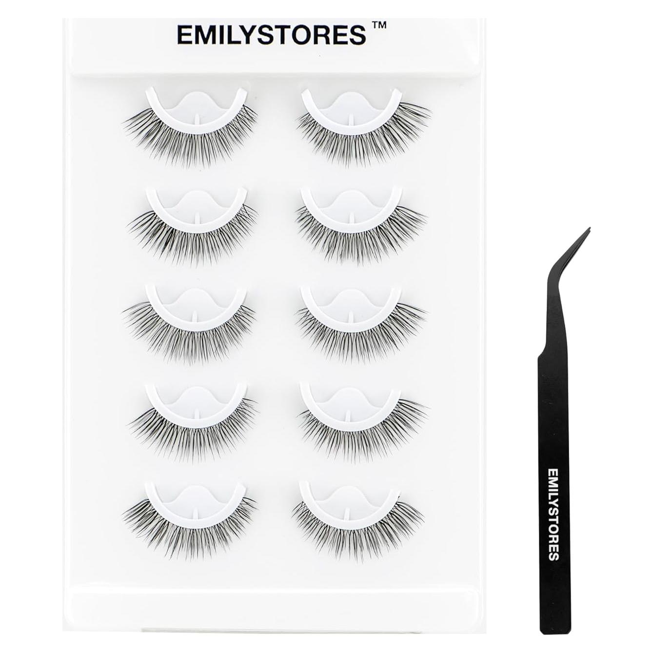 Pestañas Postizas Pre-Adhesivas EMILYSTORES DLP01 - 5 Pares
