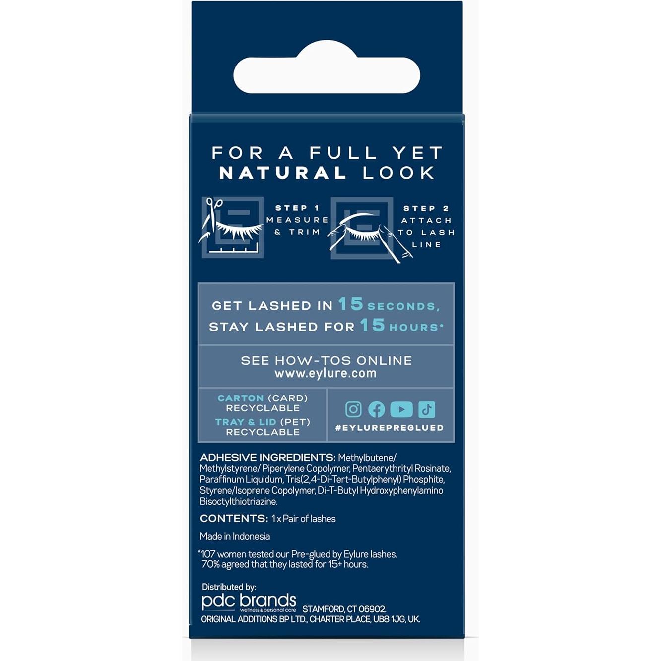 Pestañas Postizas Pre-pegadas Eylure No. 005 3/4 Longitud