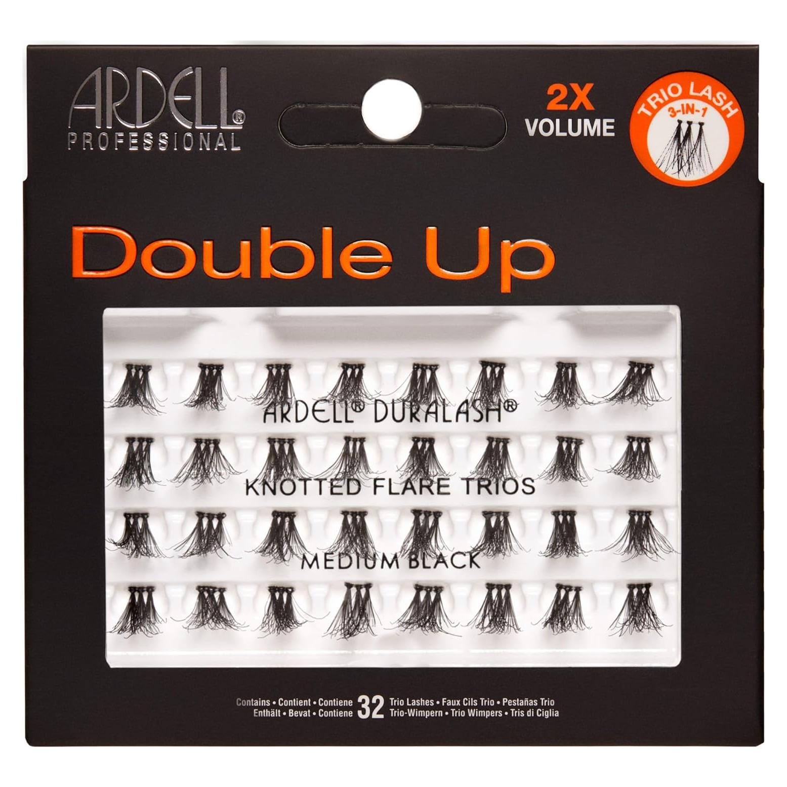 Pestañas Ardell Double Up Trios Medio Negro - 32 Piezas