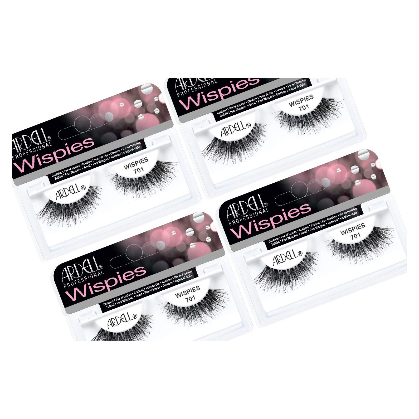 Pestañas Postizas Ardell Wispies 701 - Ligeras y Naturales, 4 Pares