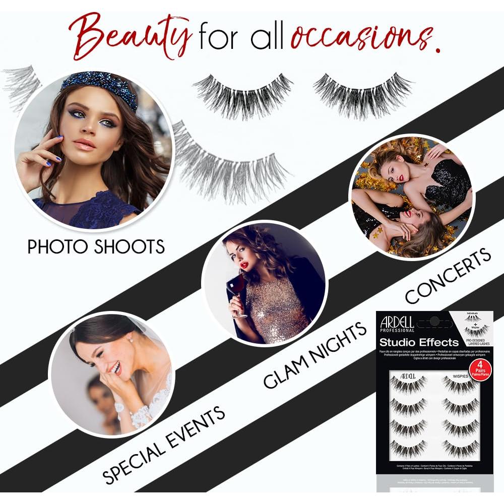 Pestañas Ardell Studio Effects Wispies 4 Pares - Volumen y Longitud