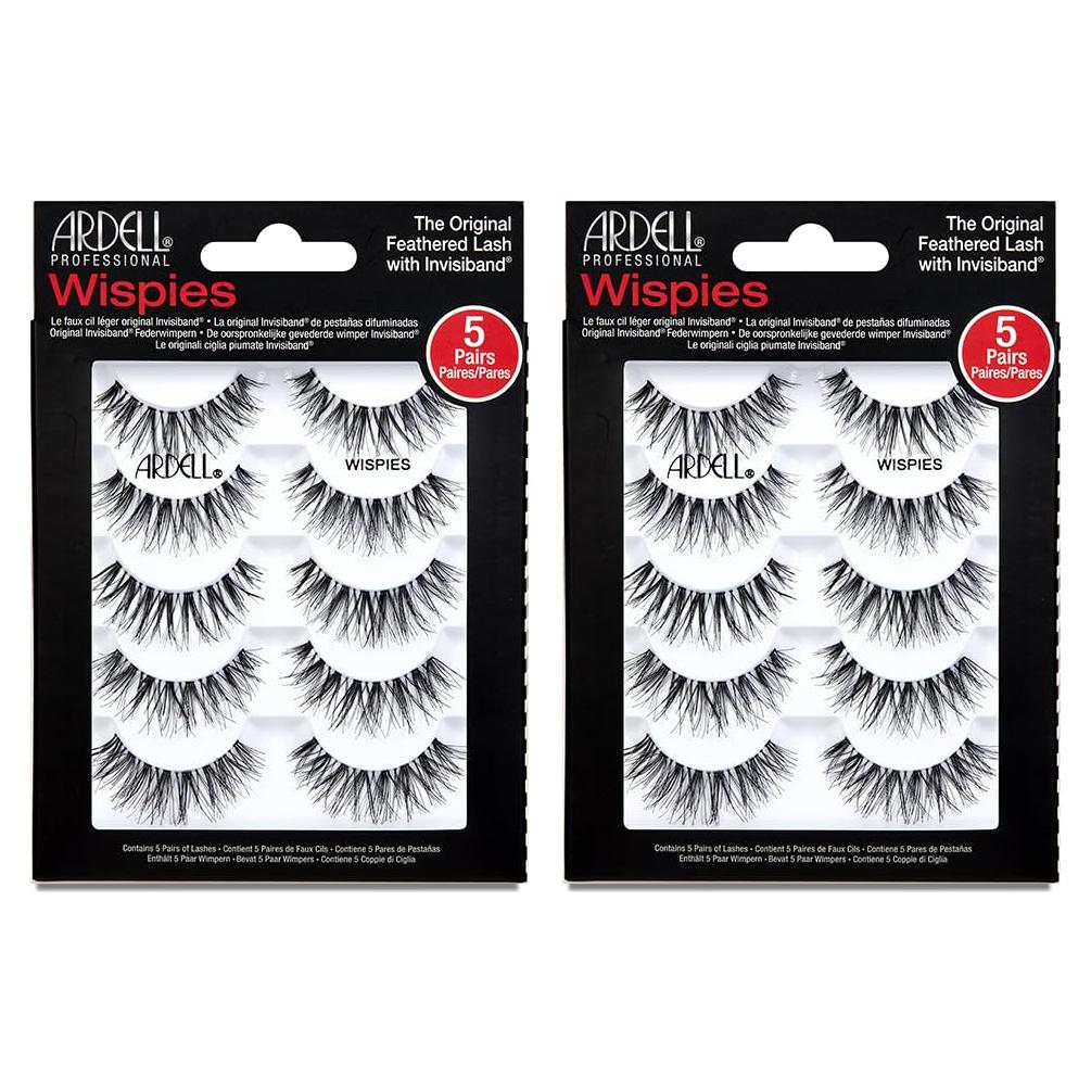 Pestañas Postizas Ardell Wispies Negras - 10 Pares Reutilizables