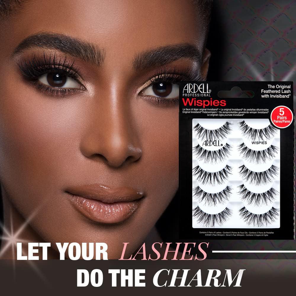 Pestañas Postizas Ardell Wispies Negras - 10 Pares Reutilizables