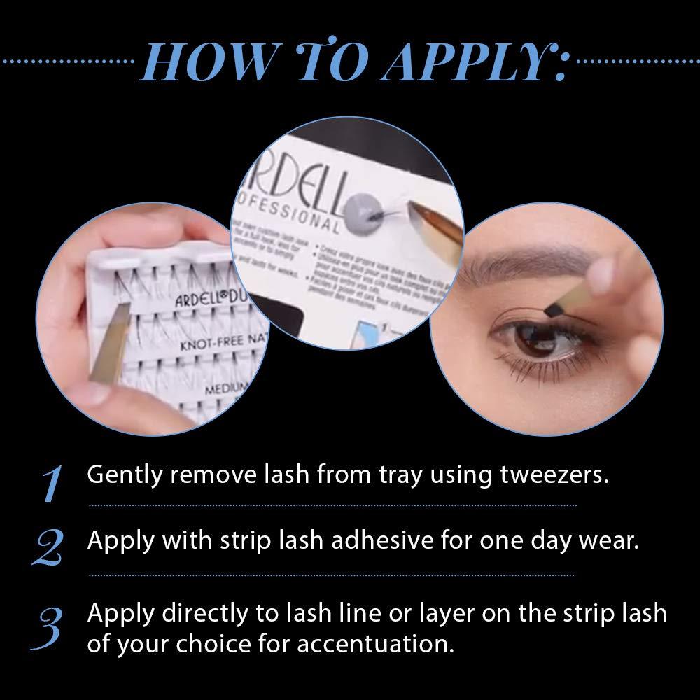 Pestañas Postizas Ardell Tríos Individuales Medianas Negras