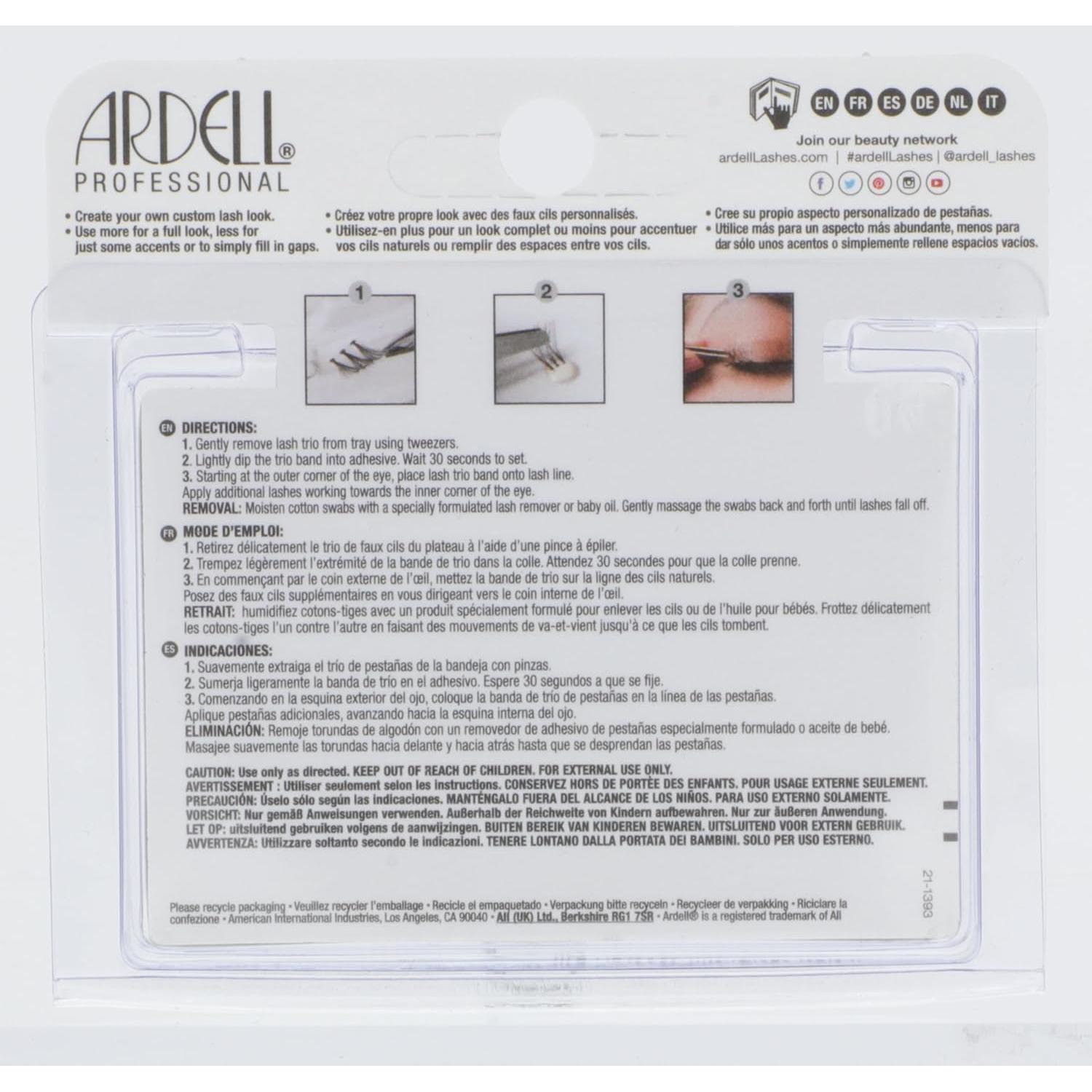 Pestañas Postizas Ardell Tríos Individuales Medianas Negras