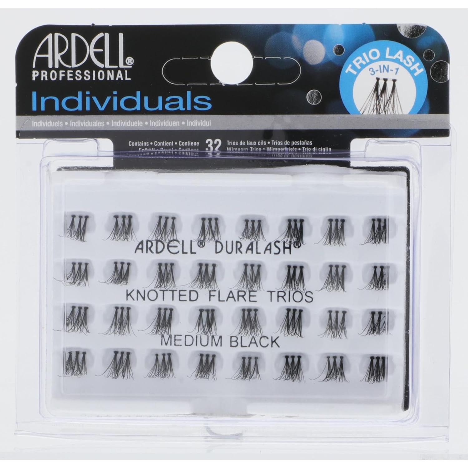 Pestañas Postizas Ardell Tríos Individuales Medianas Negras