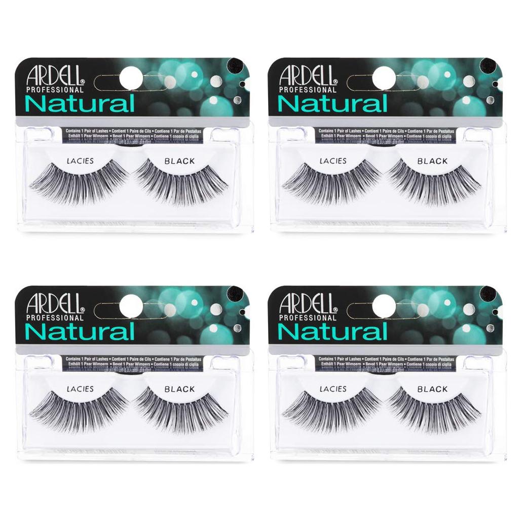 Pestañas Postizas Ardell Lacies Negro - 4 Paquetes Reutilizables