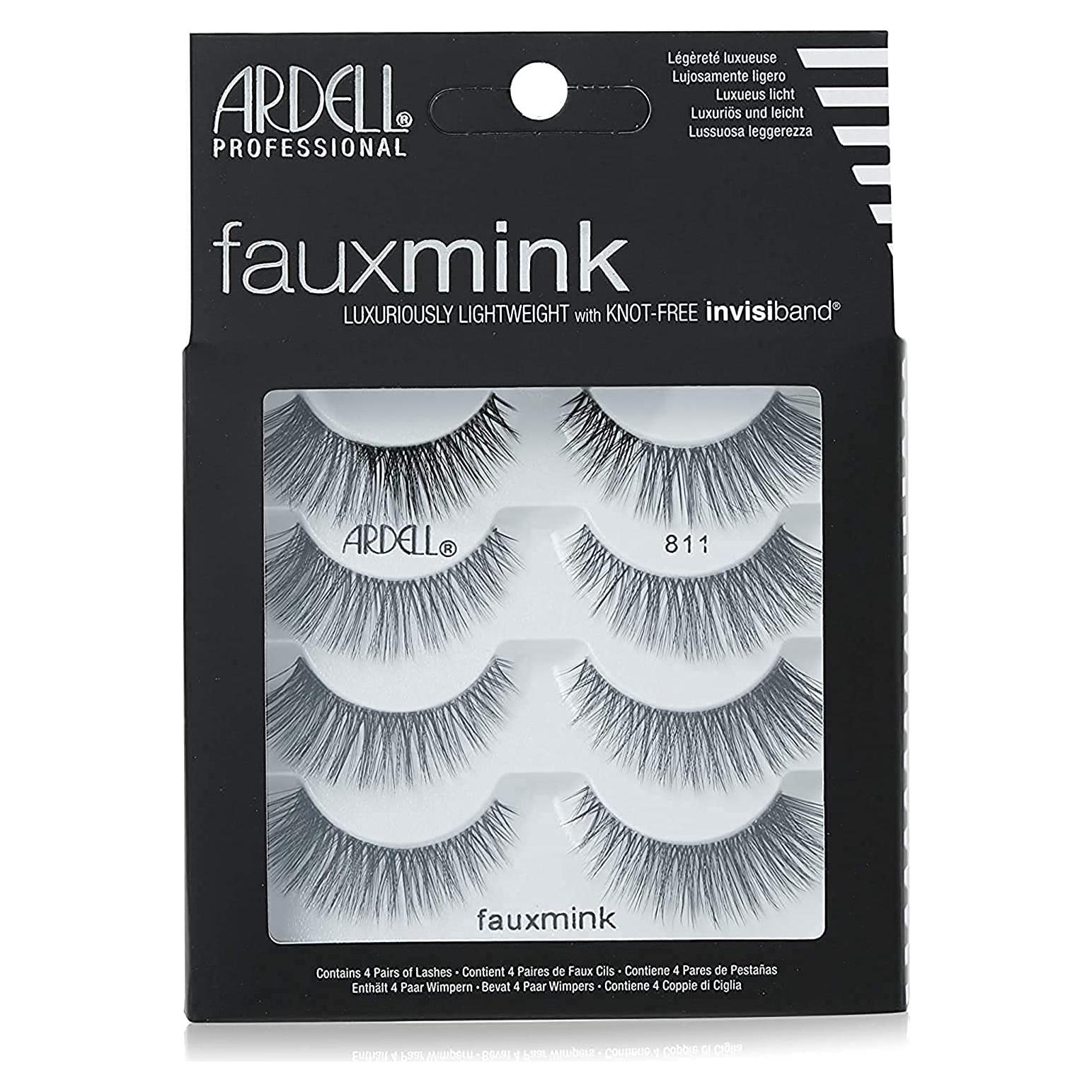 Pestañas Falsas Ardell Faux Mink 811 - 4 Pares Reutilizables