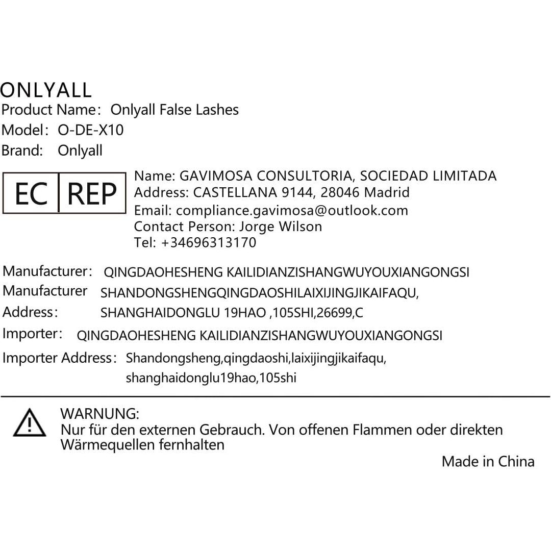 Pestañas Postizas Onlyall A04 Visón Sintético 16MM Naturales