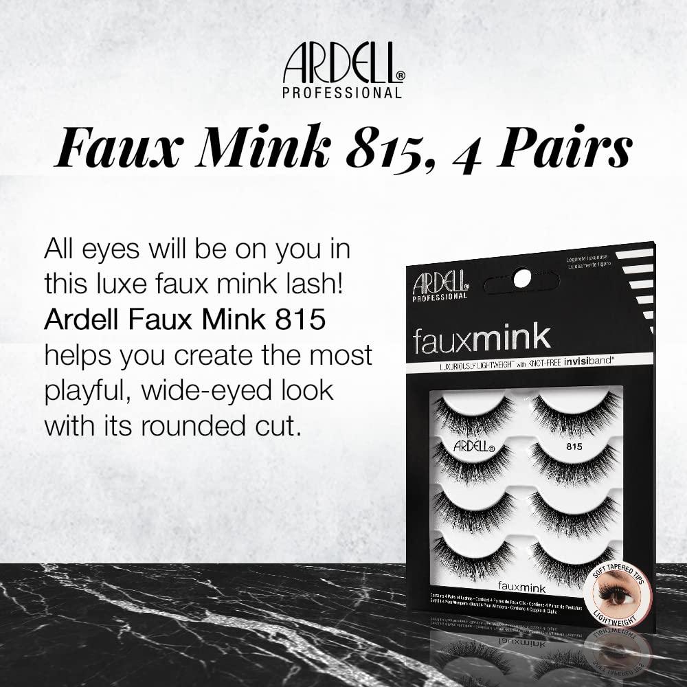 Pestañas Postizas Ardell Faux Mink 815 - 4 Pares Ultra Suaves