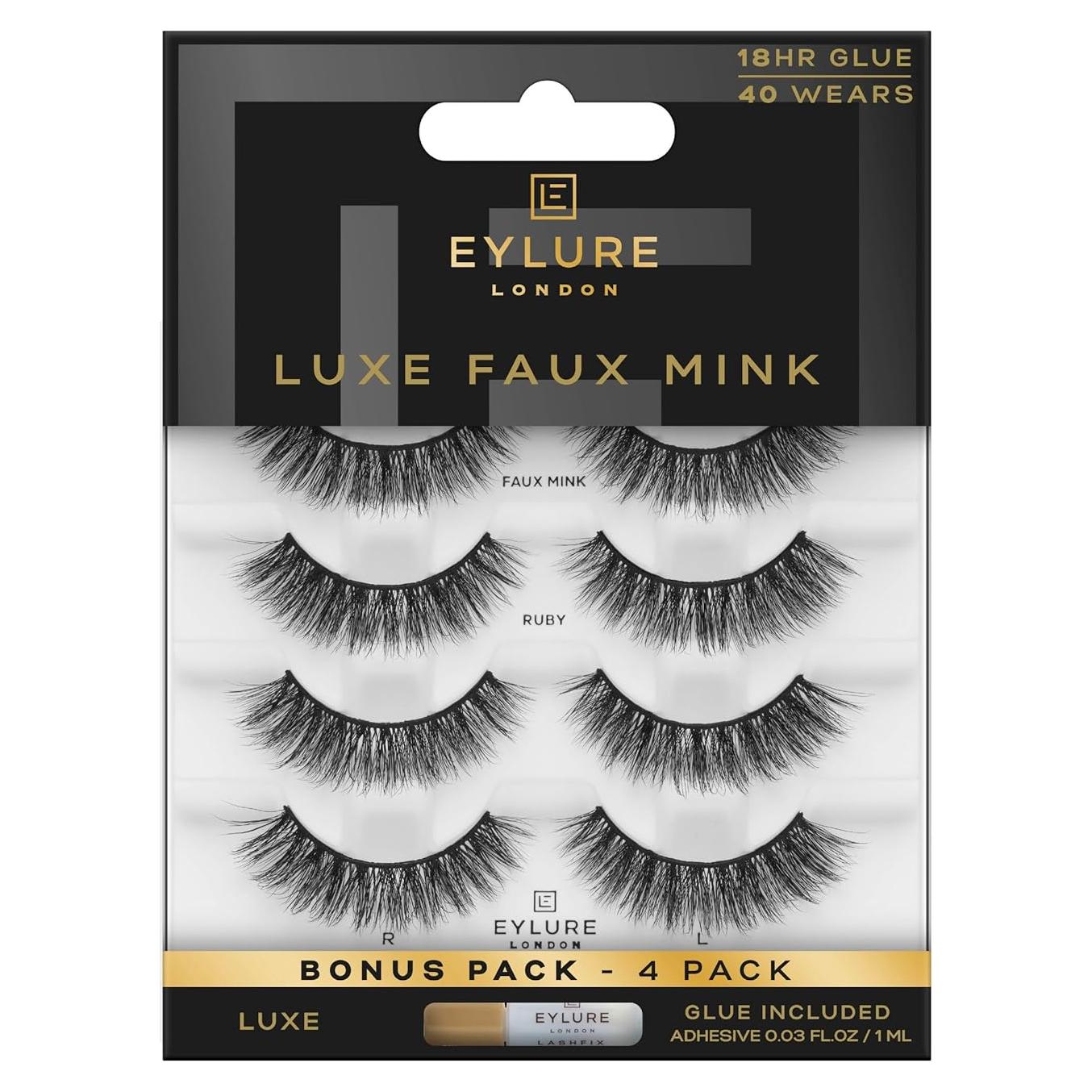 Pestañas Eylure Luxe Faux Mink Ruby Multipack - 10 Usos