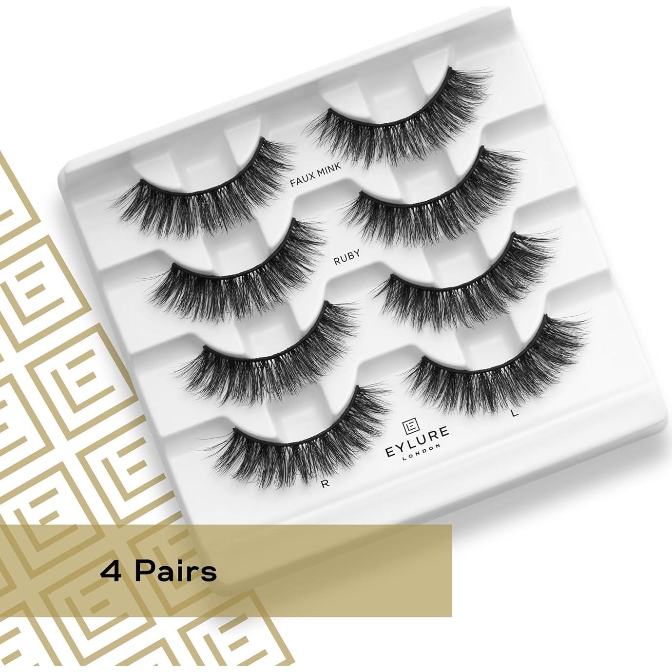 Pestañas Eylure Luxe Faux Mink Ruby Multipack - 10 Usos