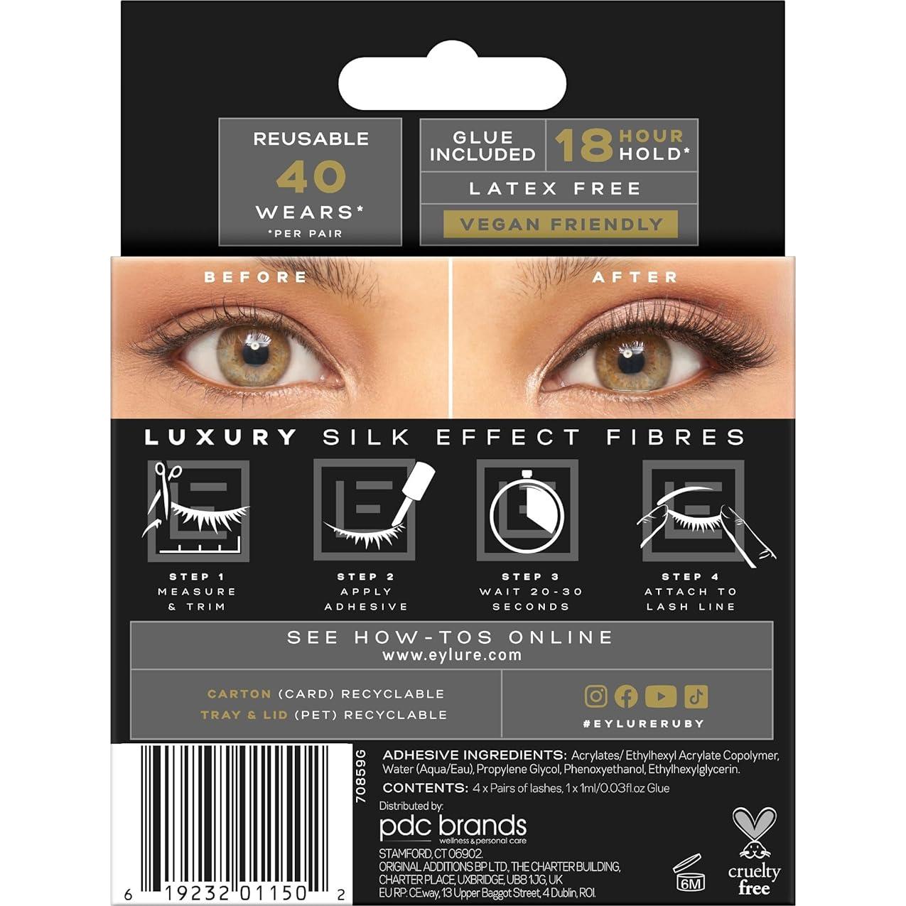 Pestañas Eylure Luxe Faux Mink Ruby Multipack - 10 Usos