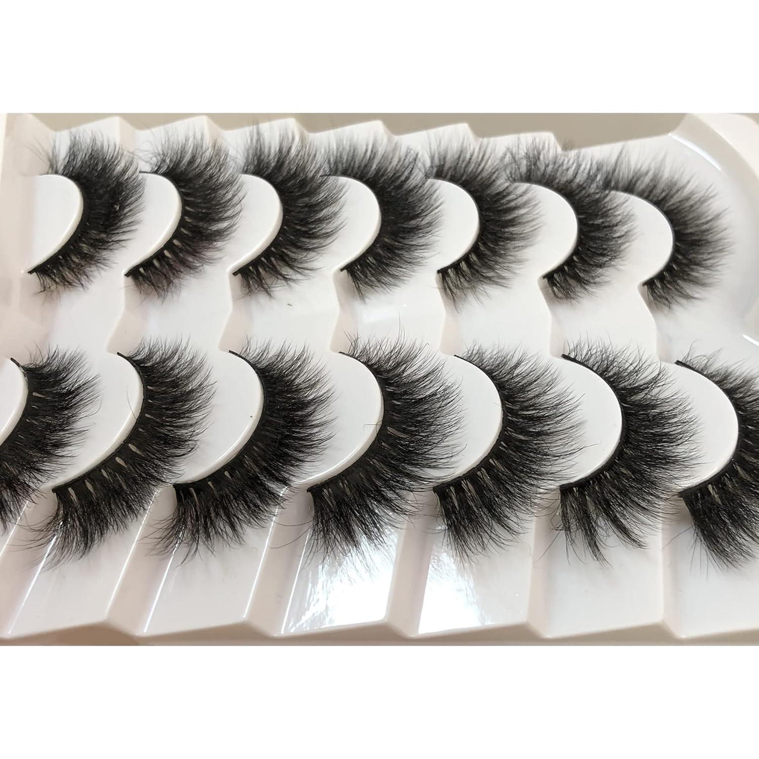 Pestañas Postizas Ojo de Gato Pooplunch 8D Mink Sintético 7 Pares