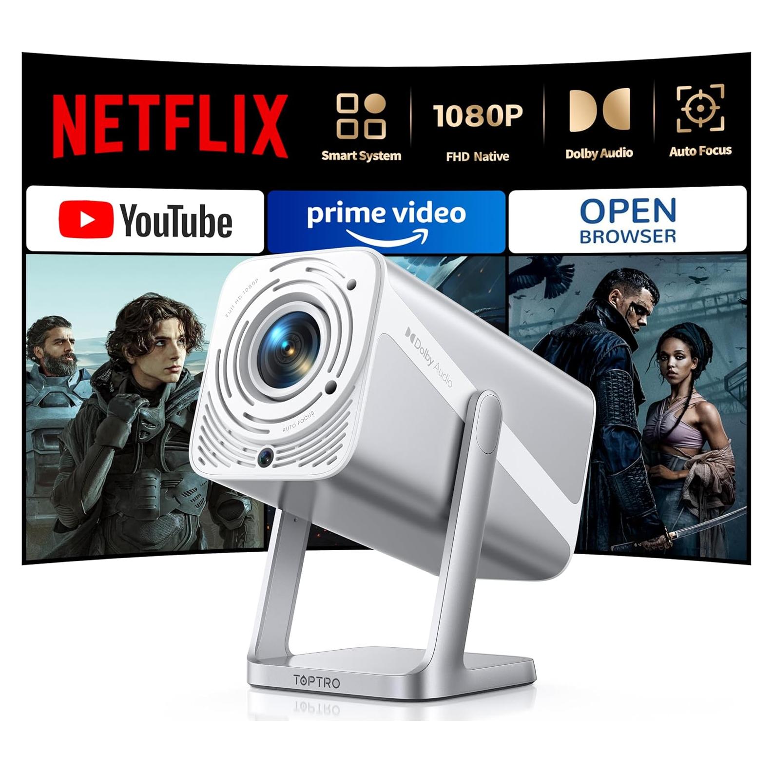 Proyector Inteligente 4K TOPTRO TP1 con WiFi 6 y Bluetooth 5.2