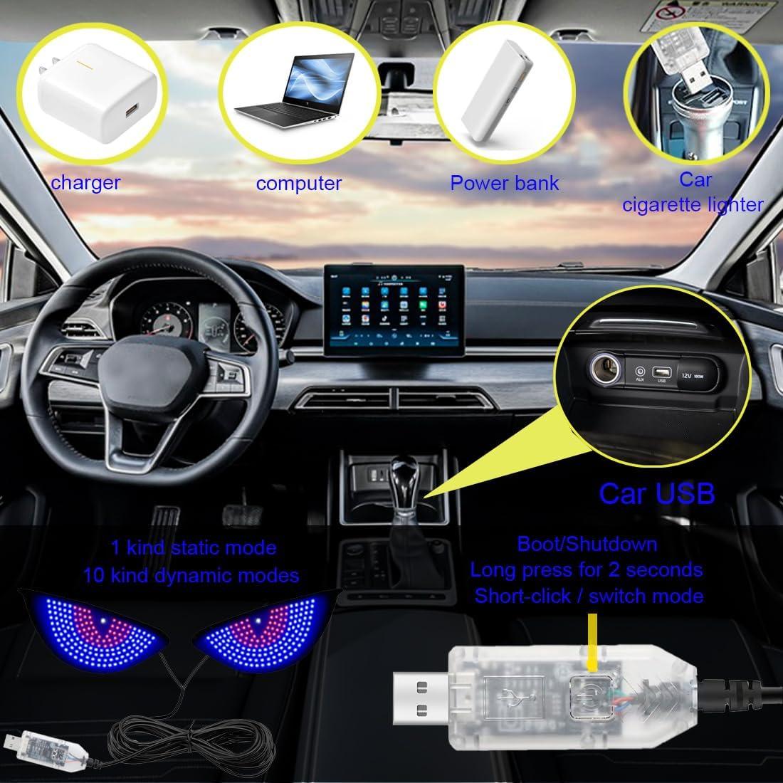 Luces LED Ojos de Diablo Lcxecnw para Coche USB 11 Modos