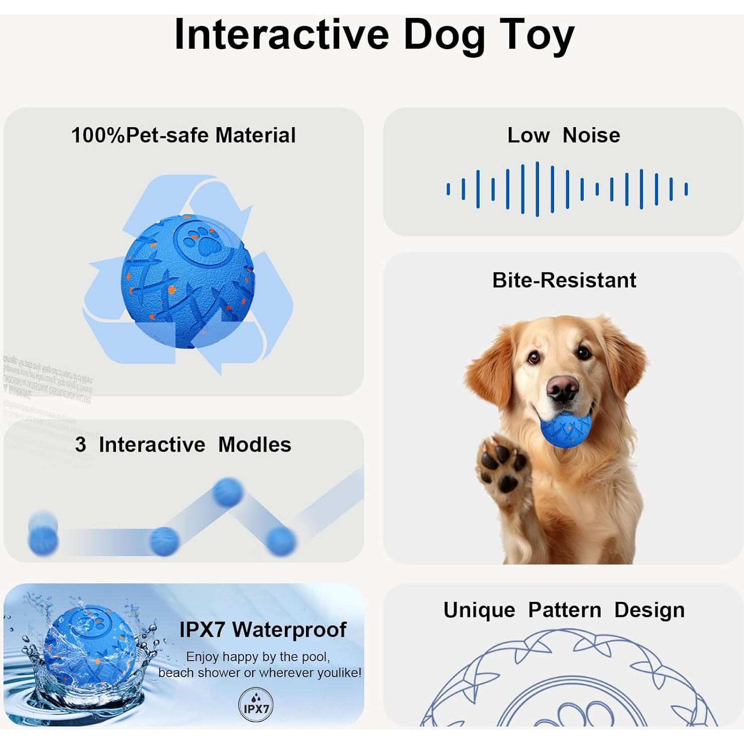 Pelota Interactiva para Perros XINGZUAN, 8 cm, Resistente y Automática